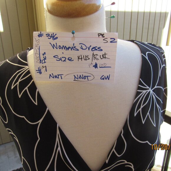 #346  NEW WOMEN'S BLACK DRESS BY PHASE EIGHT  (SIZE 14US / 18UK) - Picture 2 of 3